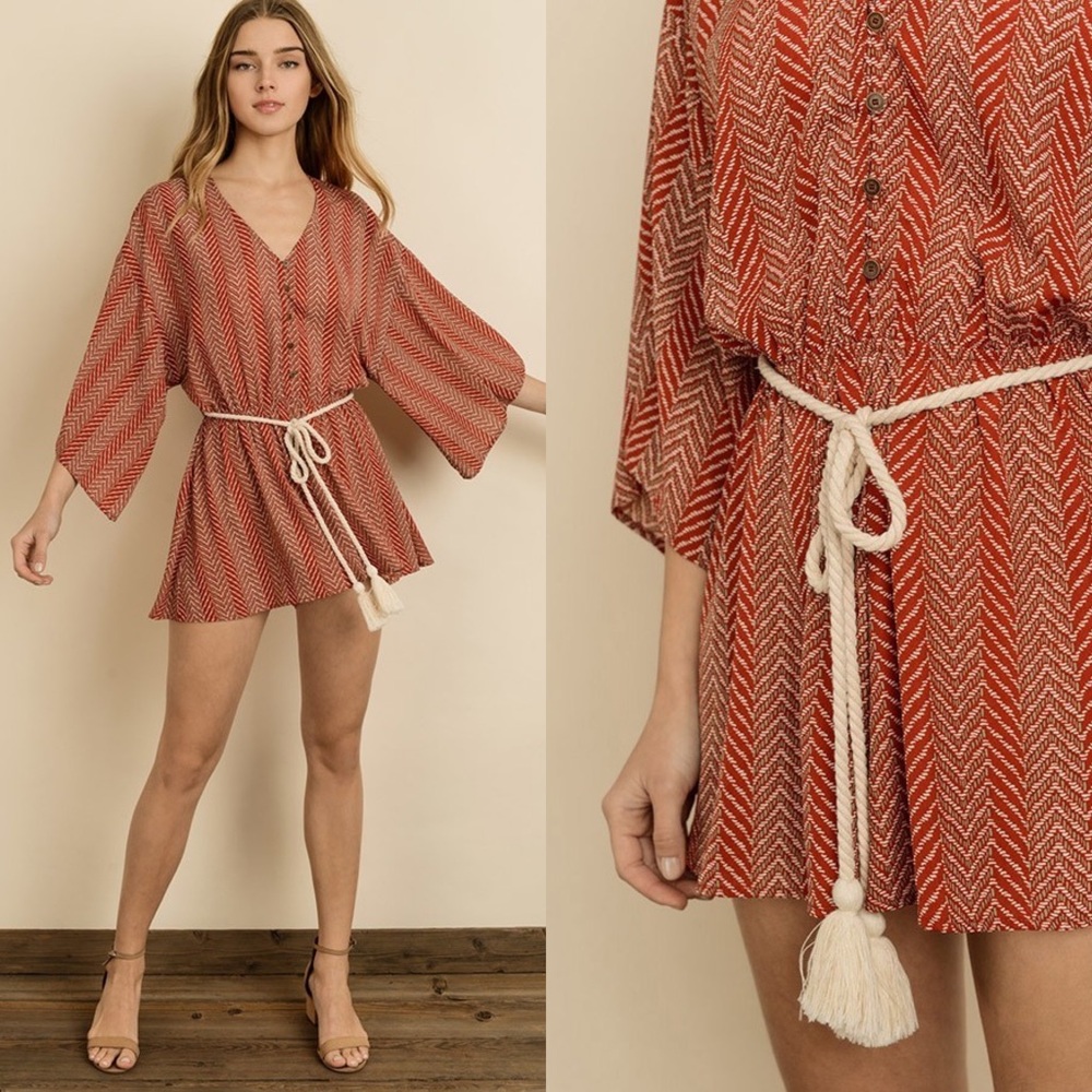 Ethnic Print Boho Romper - Picture 2 of 8